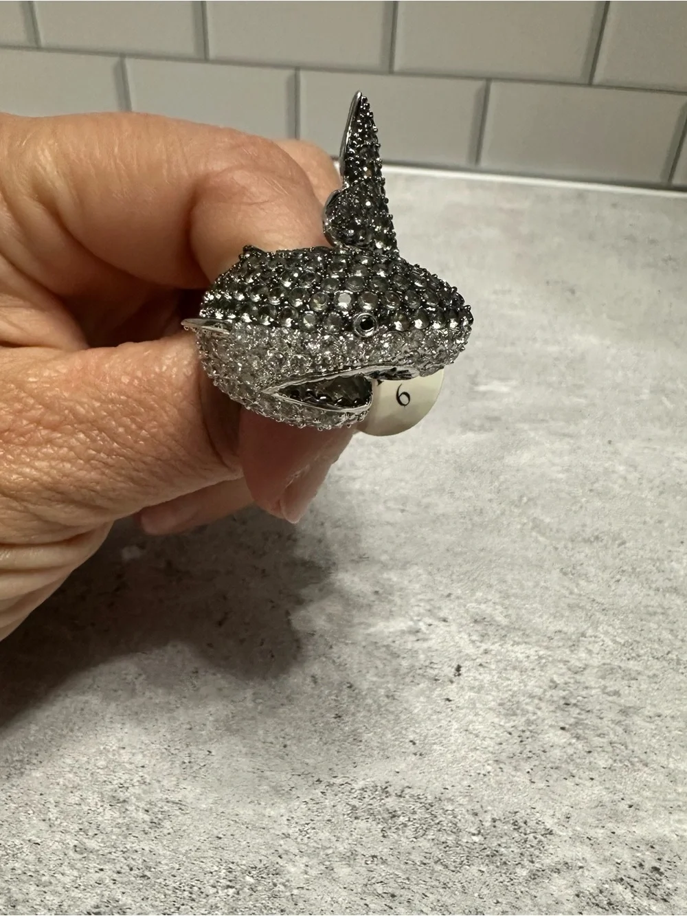 nOir Jewelry Natalie the Shark Ring NWT Size 6